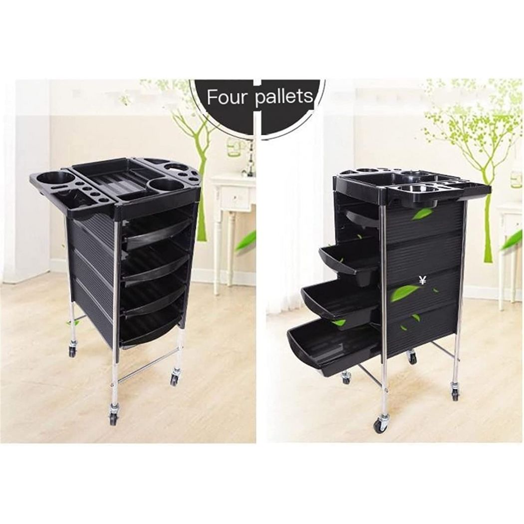  Multifunctional Beauty Trolley for Salon Multi Layer Black